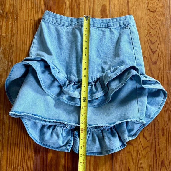 TWELVE BY‎ ONTWELFTH Jean Skirt Women's Medium Ruffled - Picture 3 of 4